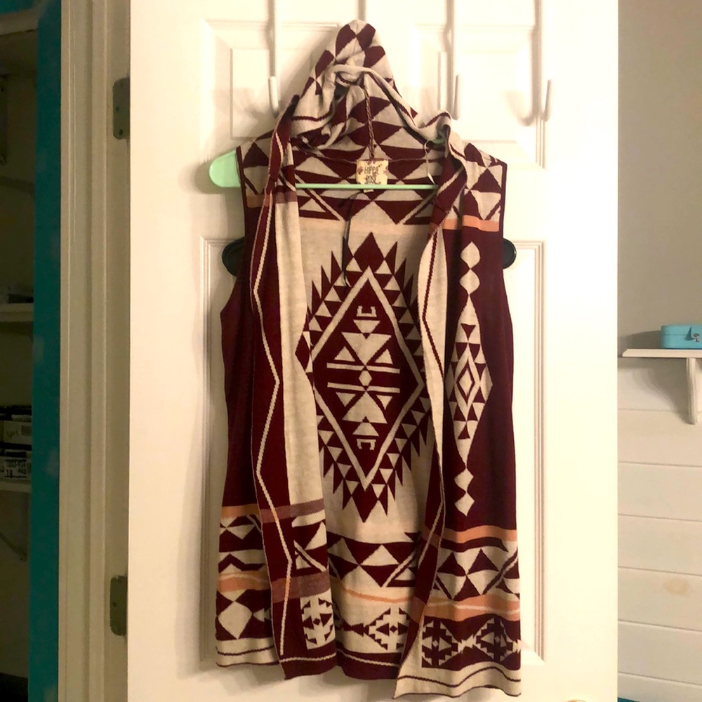 Hippie Rose, Hooded Vest - NWOT
